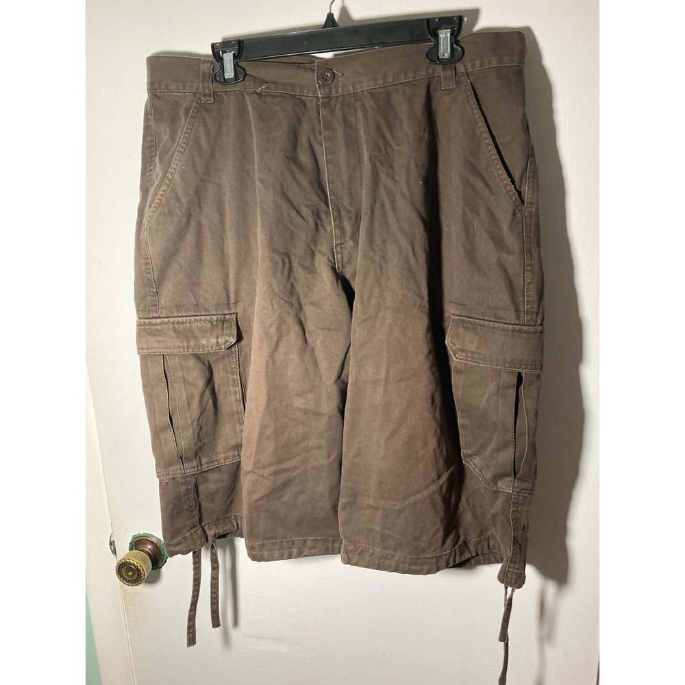 Noiz Jeans - Brown Denim Cargo Shorts SIZE 38 Waist 100% Cotton